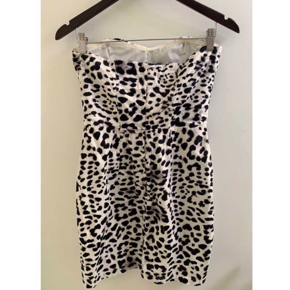 H&M | Strapless Animal Print Dress Sz US 8 - Picture 4 of 5